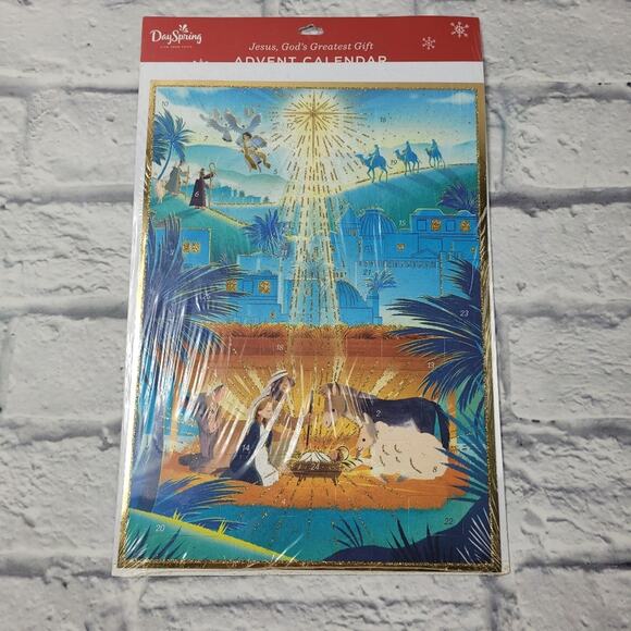 DaySpring Advent Calendar Jesus God's Greatest Gift mailing envelope & easel - Picture 1 of 8